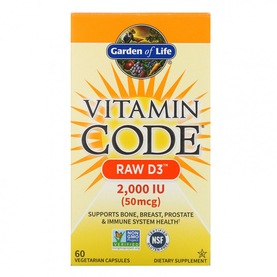  Garden of Life, Vitamin Code, RAW D3, 50  (2000 ), 60      -     , -, 