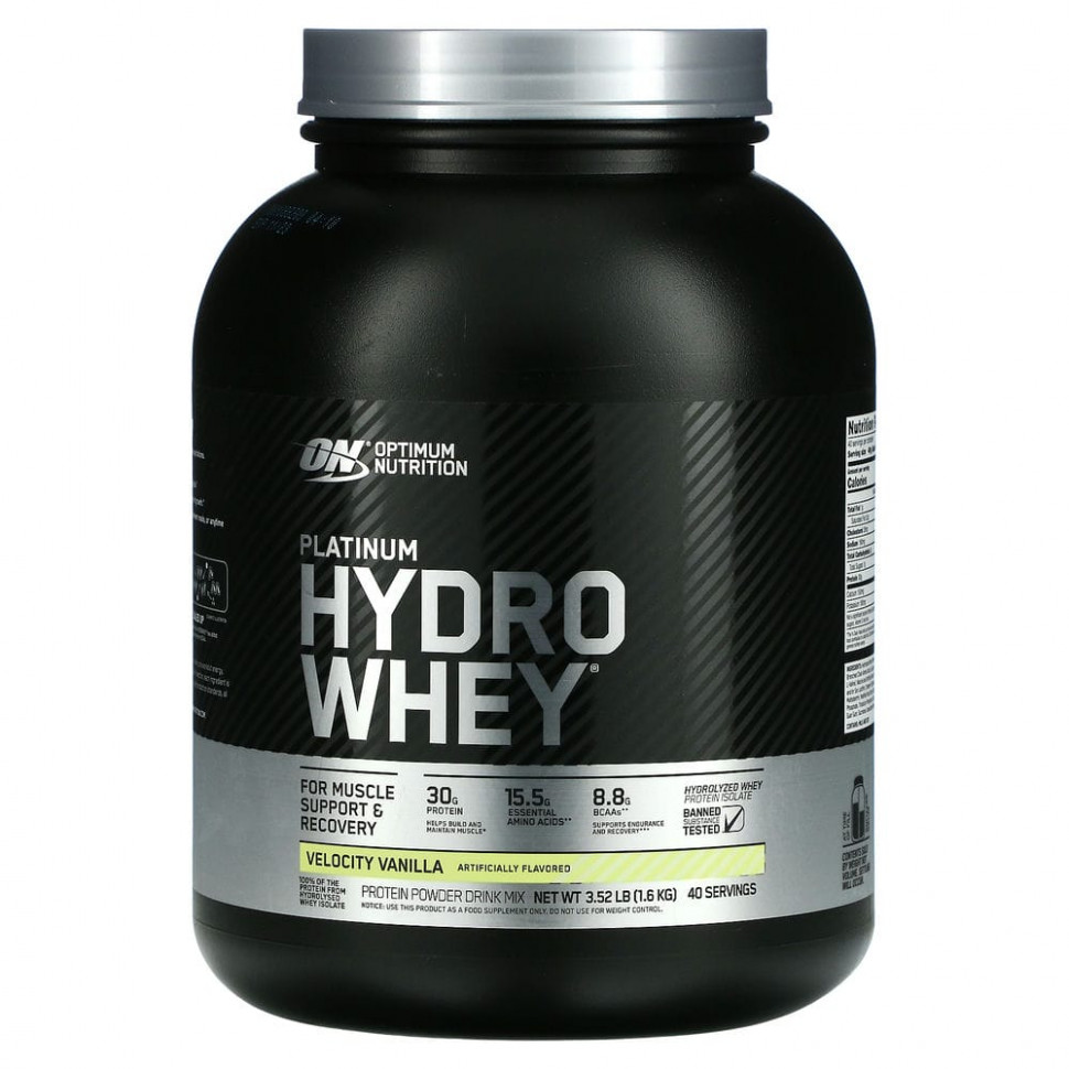 ������ ������ Optimum Nutrition, Platinum Hydrowhey, Velocity Vanilla, 3.5 lbs (1,590 g)  IHerb (������) ����