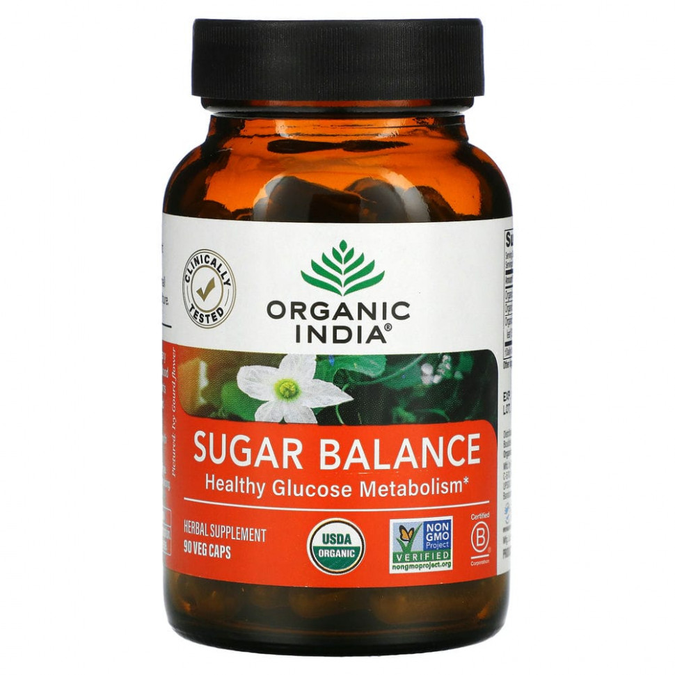 ������ ������ Organic India, Sugar Balance, �������� ���������� �������, 90 ������������ ������  IHerb (������) ����