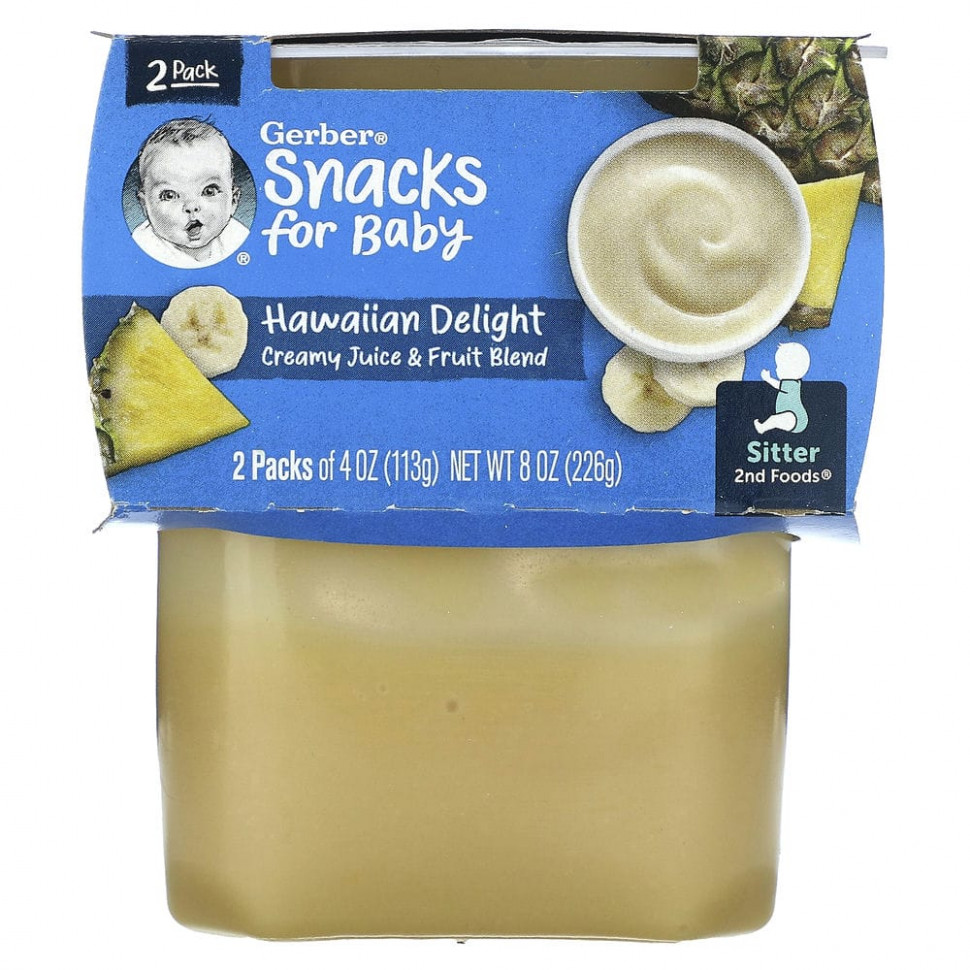  Gerber, Snacks for Baby, 2nd Foods, Hawaiian Delight, 2   113  (4 )    -     , -, 