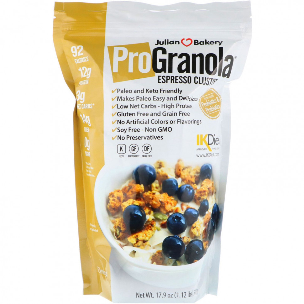 ������ ������ Julian Bakery, ������� Pro Granola, Espresso Cluster, 510 � (17,9 �����)  IHerb (������) ����