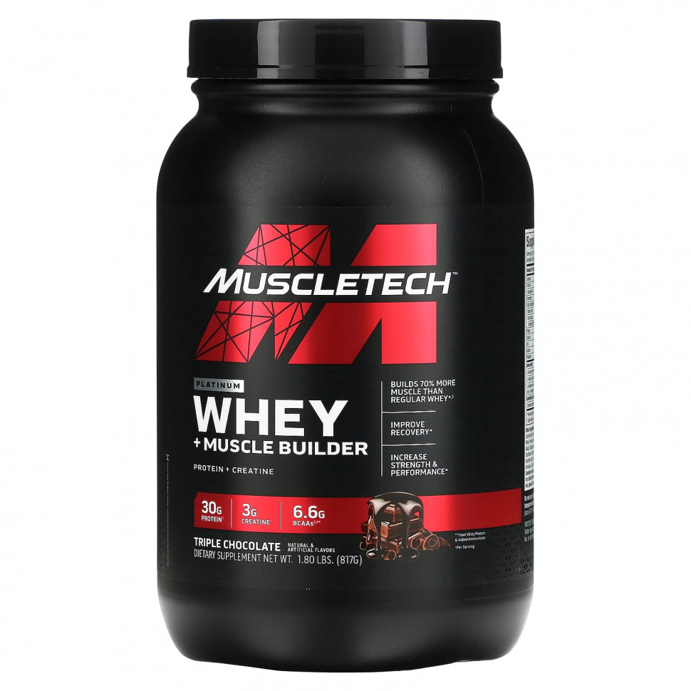������ ������ MuscleTech, Platinum Whey + Muscle Builder, ������� �������, 817 � (1,8 �����)  IHerb (������) ����
