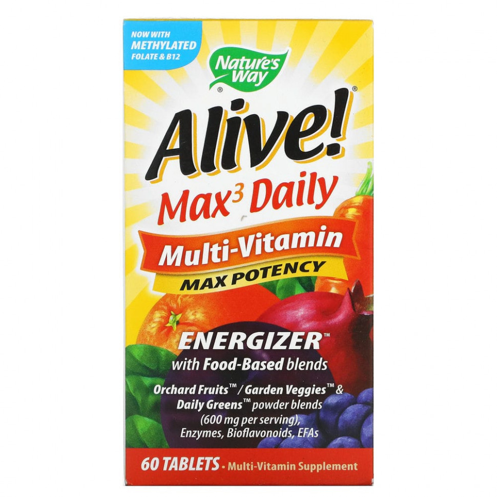 ������ ������ Nature's Way, Alive! Max3 Daily, ��������������, 60 ��������  IHerb (������) ����