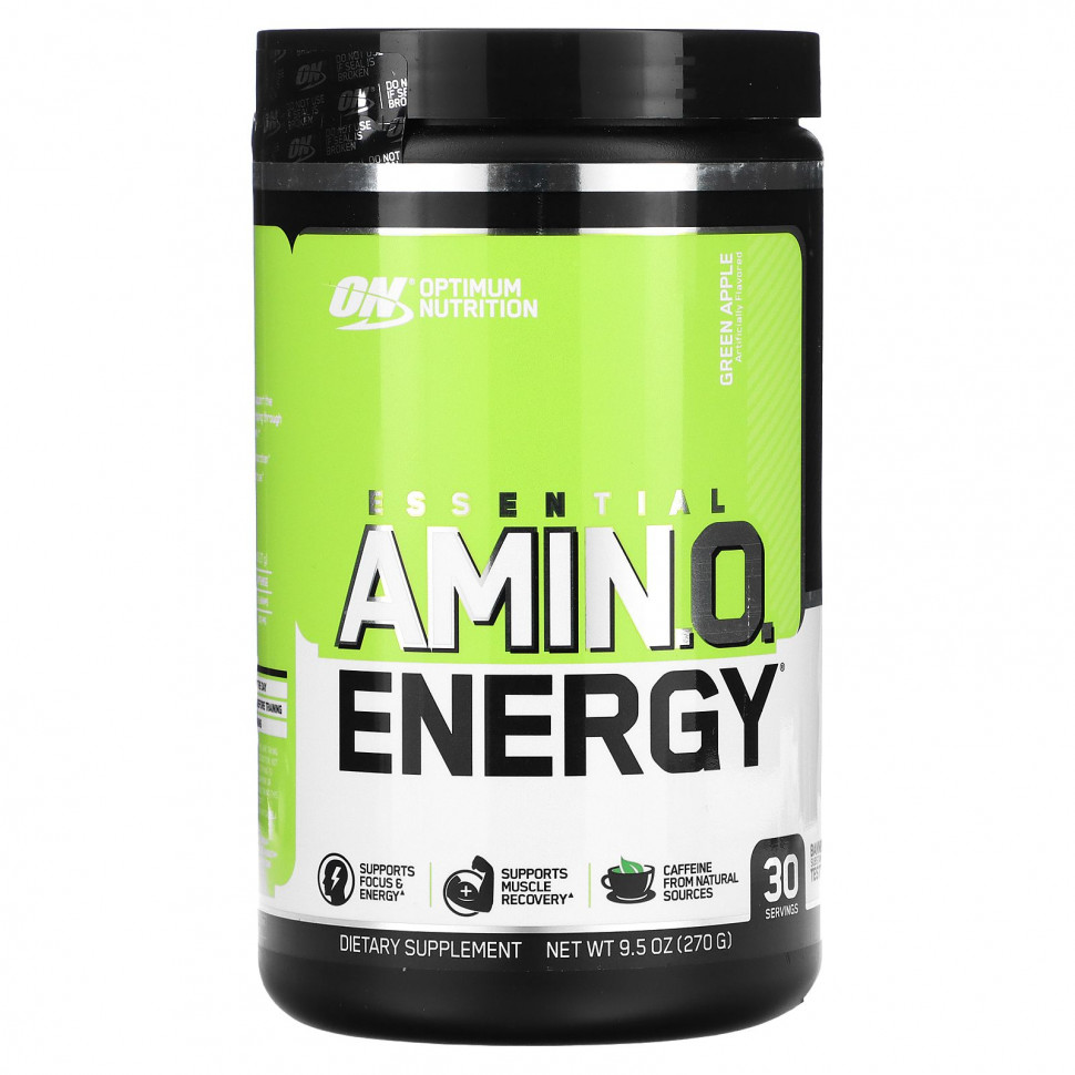  Optimum Nutrition, Essential Amino Energy, Green Apple, 0.6 lbs, 30 servings    -     , -, 