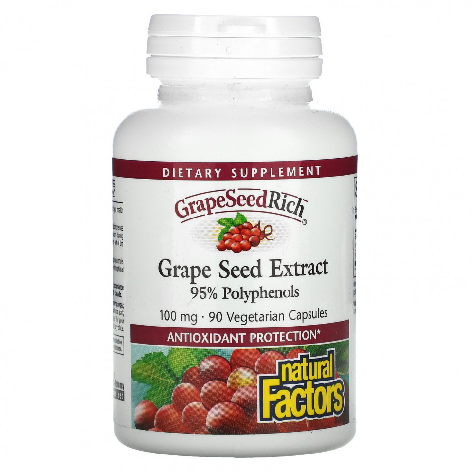  Natural Factors, GrapeSeedRich,   , 100 , 90      -     , -, 