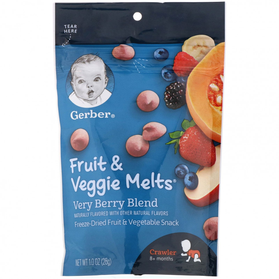  Gerber, Fruit & Veggie Melts,    8 ,  , 28  (1 )    -     , -, 