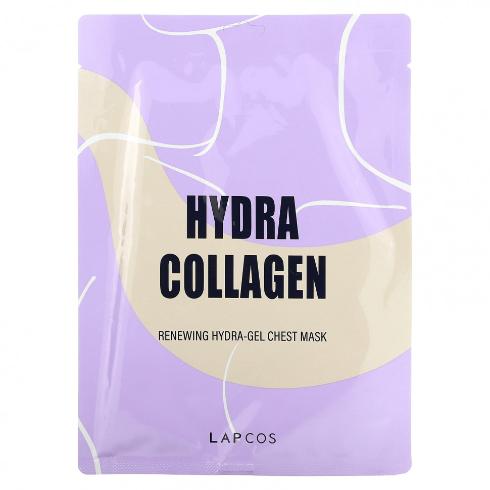  Lapcos, Hydra Collagen, Renewing Hydra-Gel Chest Beauty Mask, 1 Sheet, 1.14 oz (40 g)    -     , -, 