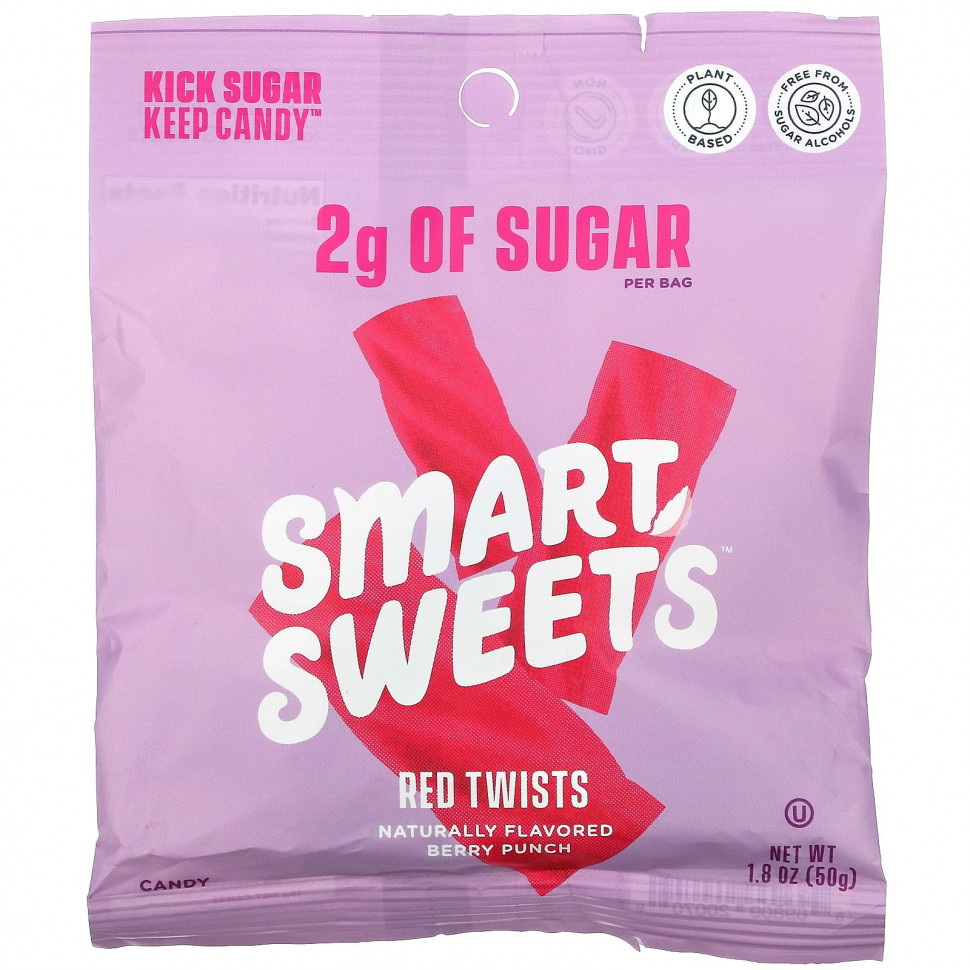  SmartSweets, Red Twists,  , 50  (1,8 )    -     , -, 