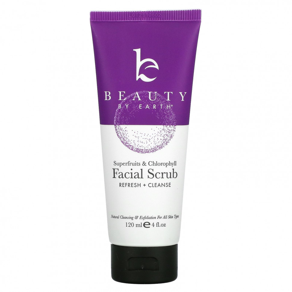  Beauty By Earth, Superfruits & Chlorophyll Facial Scrub, 4 fl oz (120 ml)    -     , -, 