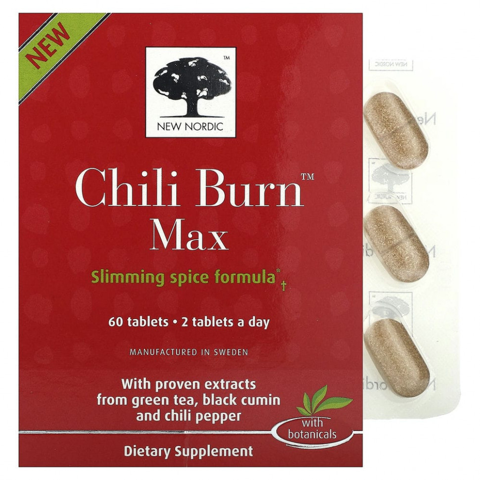 ������ ������ New Nordic US Inc, Chili Burn Max, 60 ��������  IHerb (������) ����