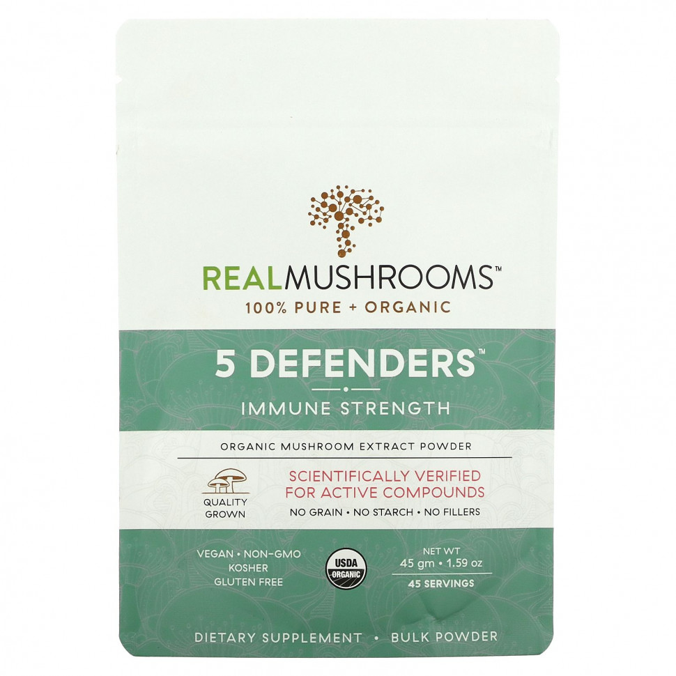  Real Mushrooms, Organic, 5 Defenders,  , 45  (1,59 )    -     , -, 