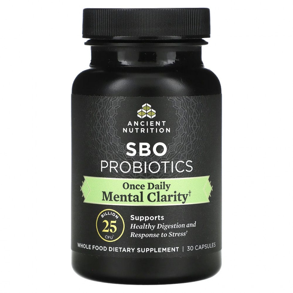  Dr. Axe / Ancient Nutrition, SBO Probiotics, Mental Clarity, 25  , 30     -     , -, 