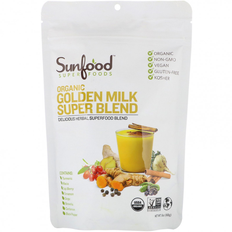  Sunfood,    Golden Milk Super Blend, 6  (168 )    -     , -, 