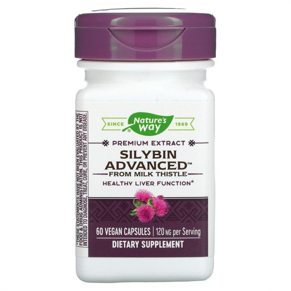  Nature's Way, Silybin Advanced from Milk Thistle, 120 mg, 60 Vegan Capsules    -     , -, 