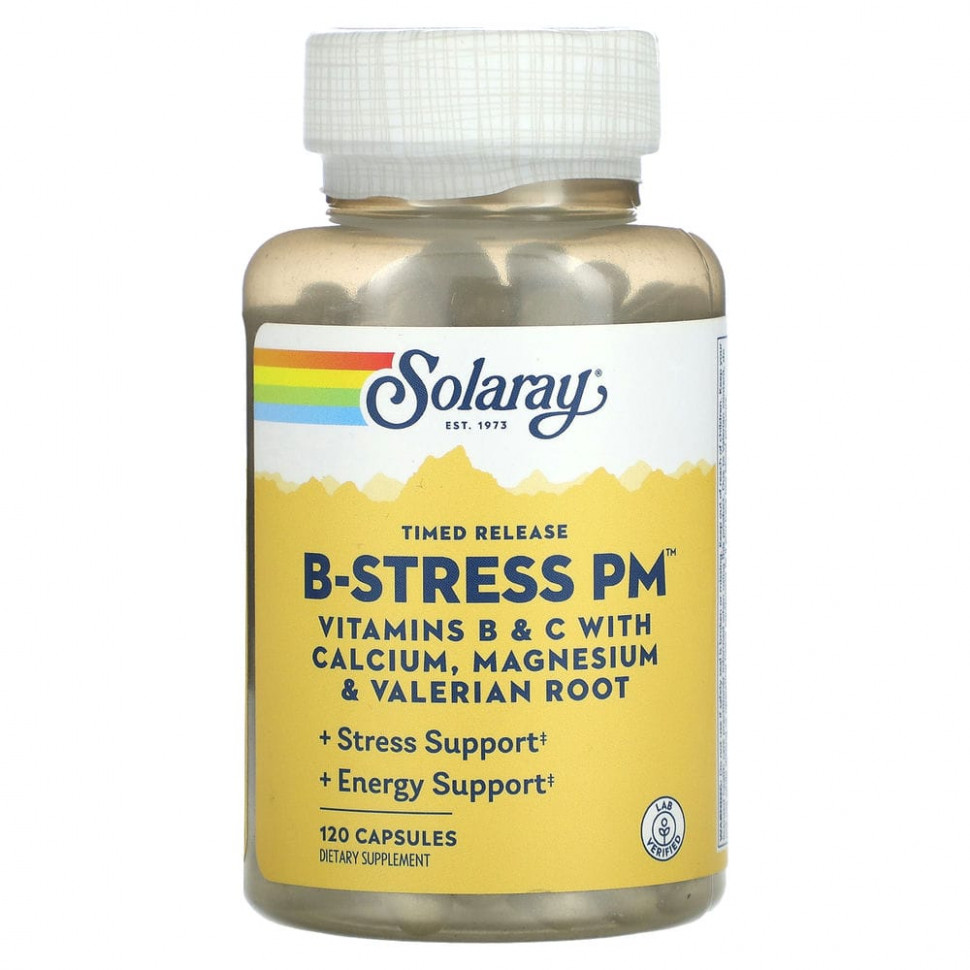 ������ ������ Solaray, ������� B-Stress PM � ����������� ��������������, 120 ������  IHerb (������) ����