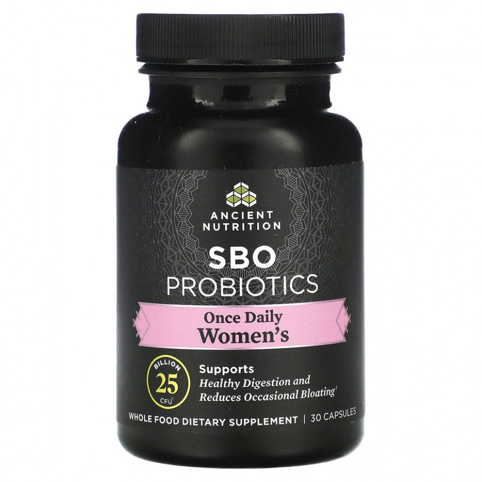  Dr. Axe / Ancient Nutrition, SBO Probiotics, Once Daily Women's, 25  , 30     -     , -, 