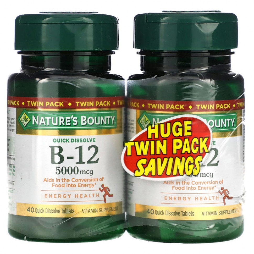  Nature's Bounty,  B12, Twin Pack,   , 5000 , 40      -     , -, 