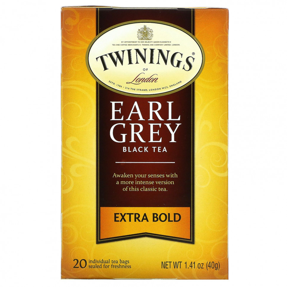  Twinings, Black Tea, Earl Grey, Extra Bold, 20  , 40  (1,41 )    -     , -, 