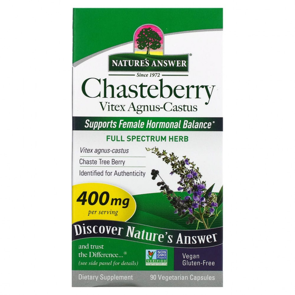  Nature's Answer, Chasteberry, Vitex Agnus-Castus, 400 , 90      -     , -, 