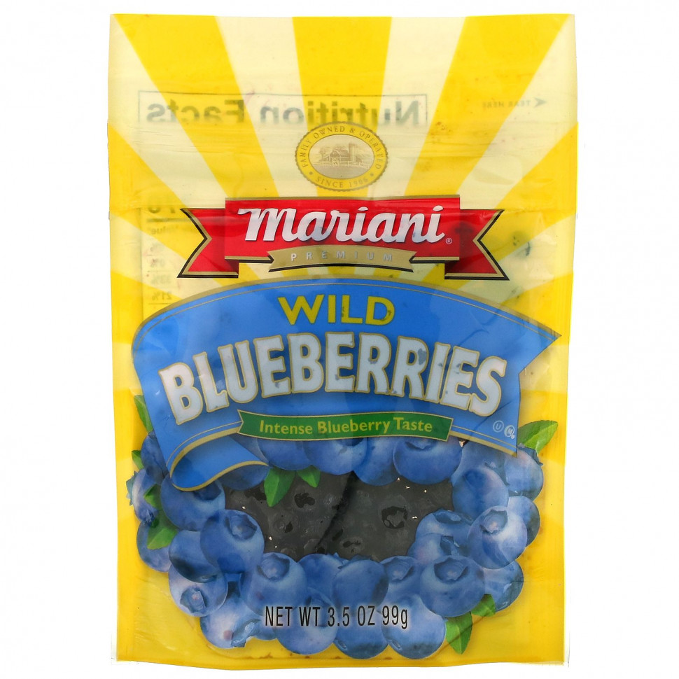  Mariani Dried Fruit, Premium, Wild Blueberries, 3.5 oz (99 g)    -     , -, 