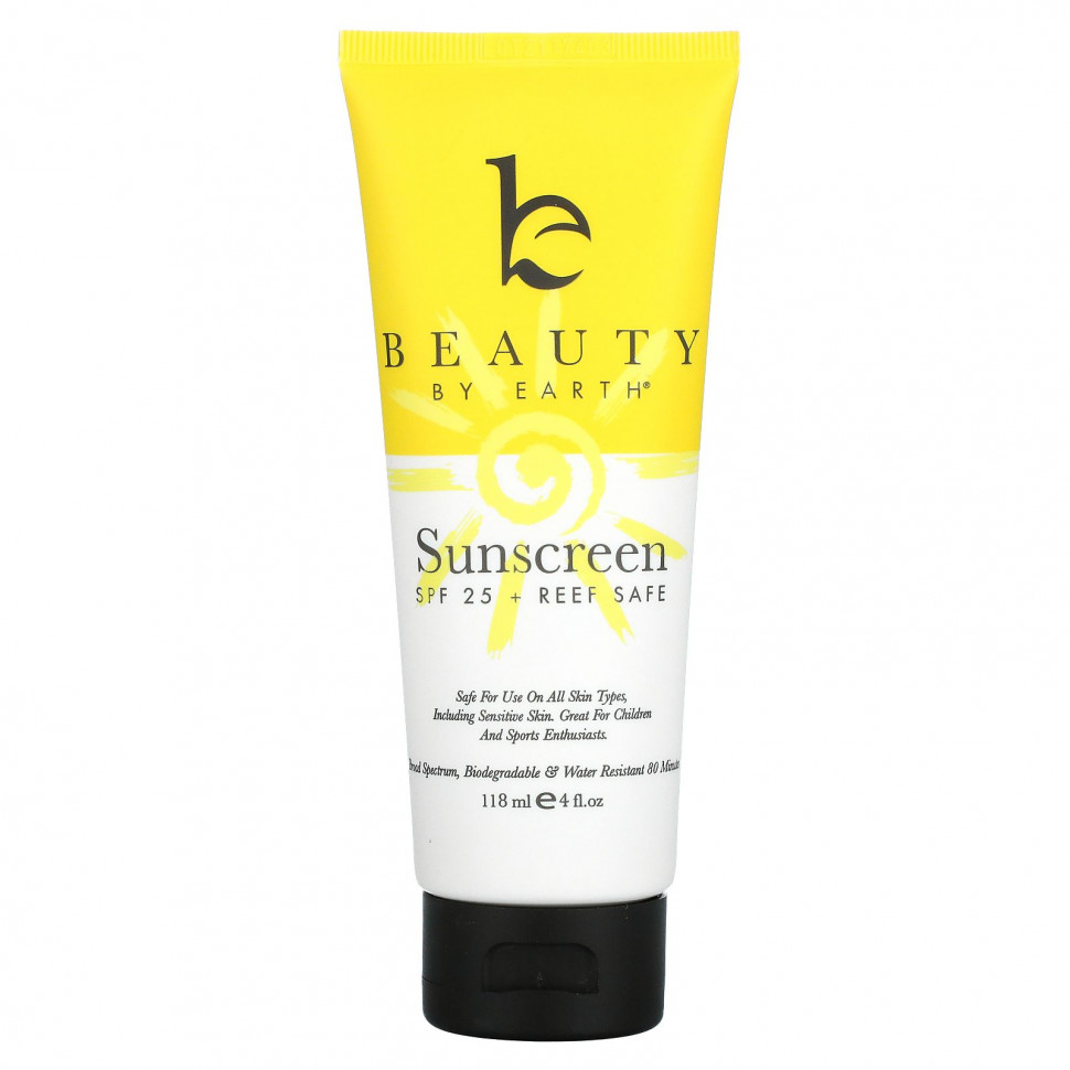 ������ ������ Beauty By Earth, Mineral Sunscreen, SPF 25, 4 fl oz (118 ml)  IHerb (������) ����