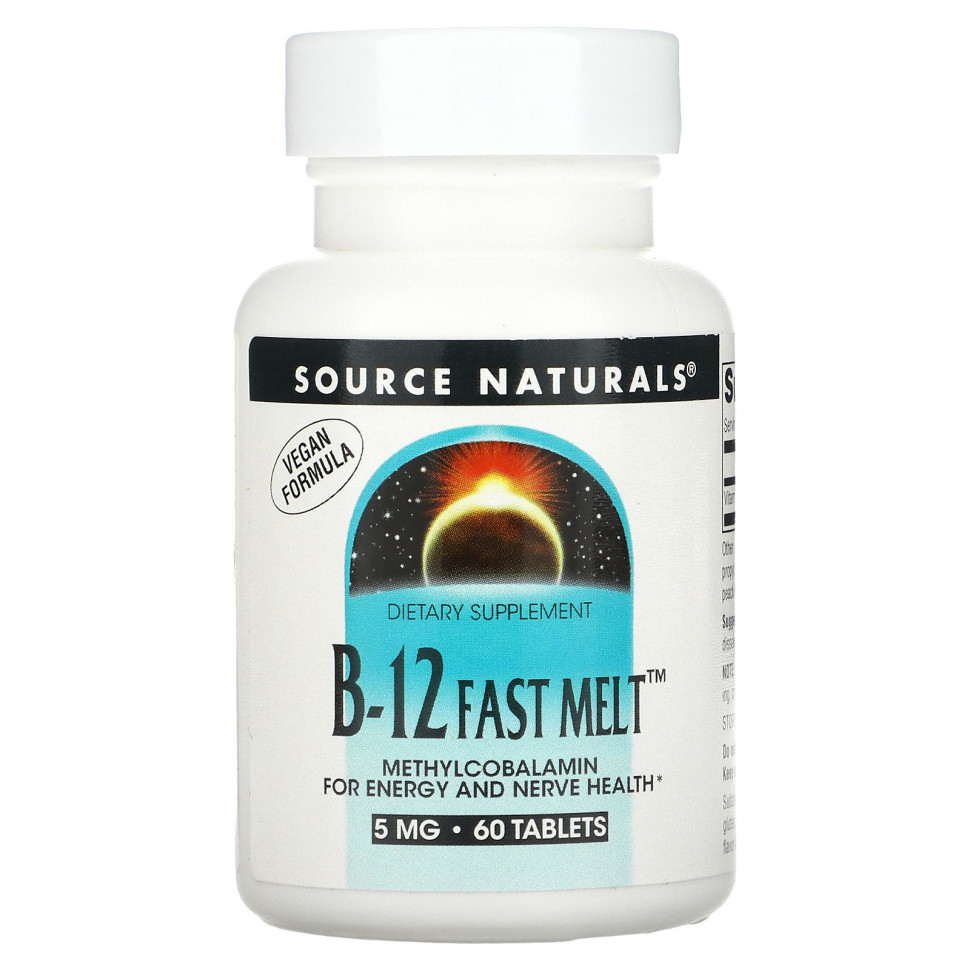  Source Naturals, B-12 Fast Melt, 5 , 60     -     , -, 