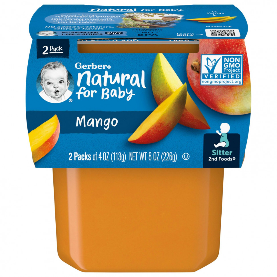 ������ ������ Gerber, Natural for Baby, 2nd Foods, �����, 2 �������� �� 113 � (4 �����)  IHerb (������) ����