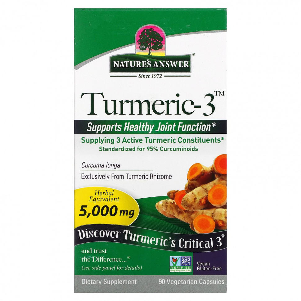  Nature's Answer, Turmeric-3, 5,000 mg, 90 Vegetarian Capsules    -     , -, 