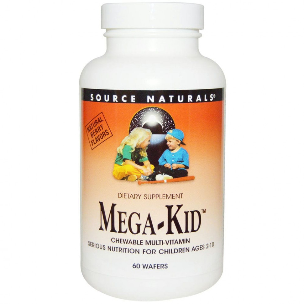 ������ ������ Source Naturals, Mega-Kid, ����������� �������������� � ����������� ������� ������, 60 ��������  IHerb (������) ����