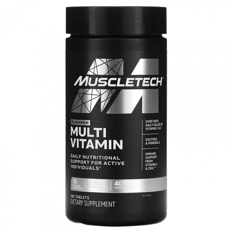 ������ ������ MuscleTech, Platinum, ��������������, 180 ��������  IHerb (������) ����