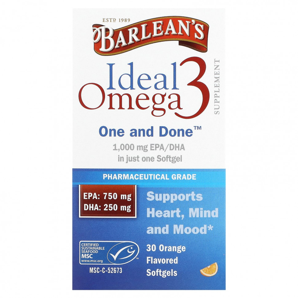  Barlean's, Ideal Omega 3, , 30      -     , -, 