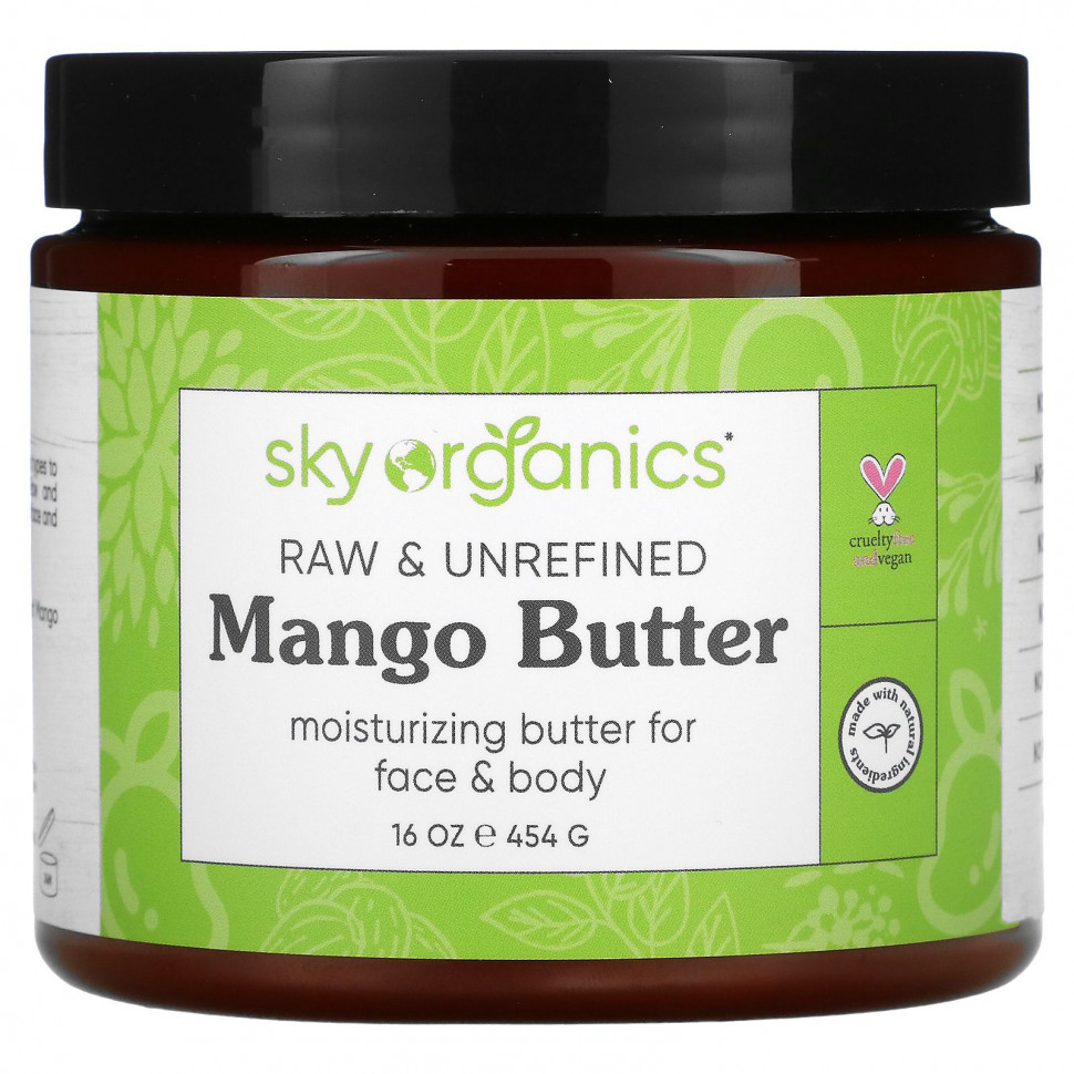 ������ ������ Sky Organics, Organic Unrefined Raw, Mango Butter, 16 fl oz (454 g)  IHerb (������) ����