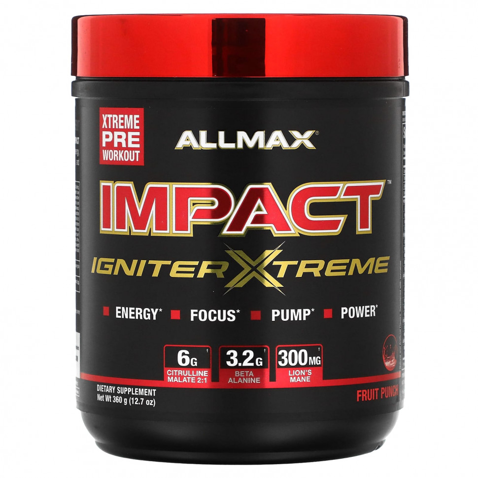   ALLMAX, IMPACT Igniter Xtreme, Pre-Workout, Fruit Punch, 12.7 oz (360 g)  IHerb () 