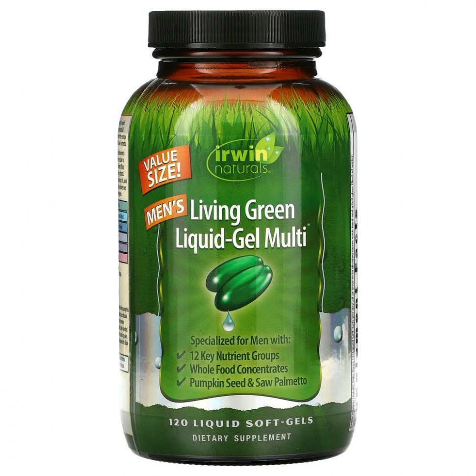  Irwin Naturals, Men's Living Green Liquid-Gel Multi, 120       -     , -, 