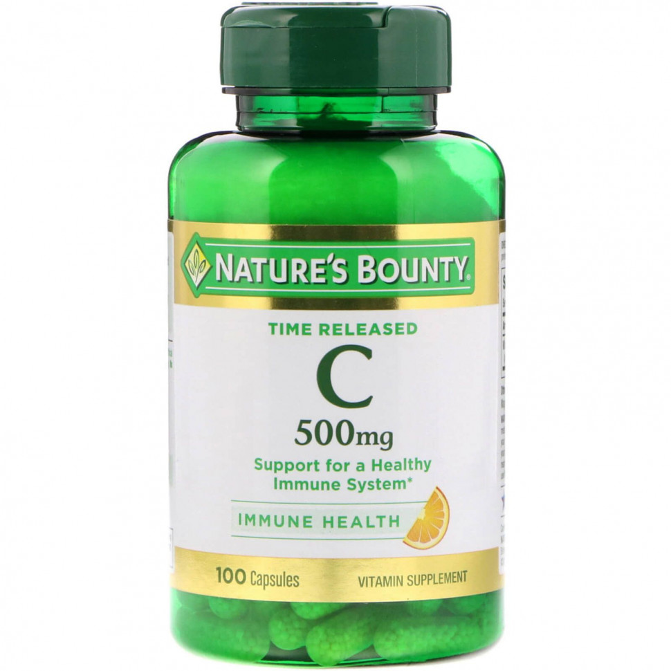  Nature's Bounty, Time Released C, 500 mg, 100 Capsules    -     , -, 