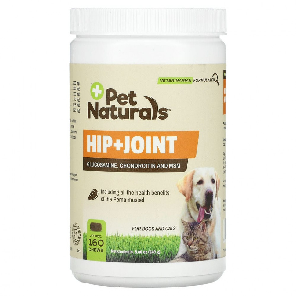  Pet Naturals of Vermont, Hip + Joint,     ,    ,  160  , 240  (8,46 )    -     , -, 