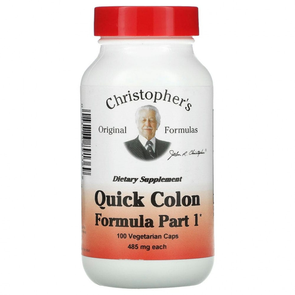 ������ ������ Christopher's Original Formulas, Quick Colon, �������� ��� �������� ���������, ���� 1, 485 ��, 100 �������������� ������  IHerb (������) ����