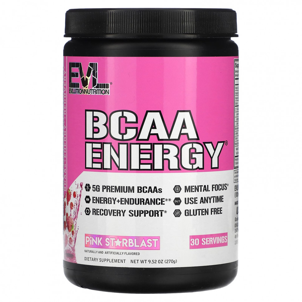 ������ ������ EVLution Nutrition, BCAA ENERGY, Pink Starblast, 270 � (9,52 �����)  IHerb (������) ����