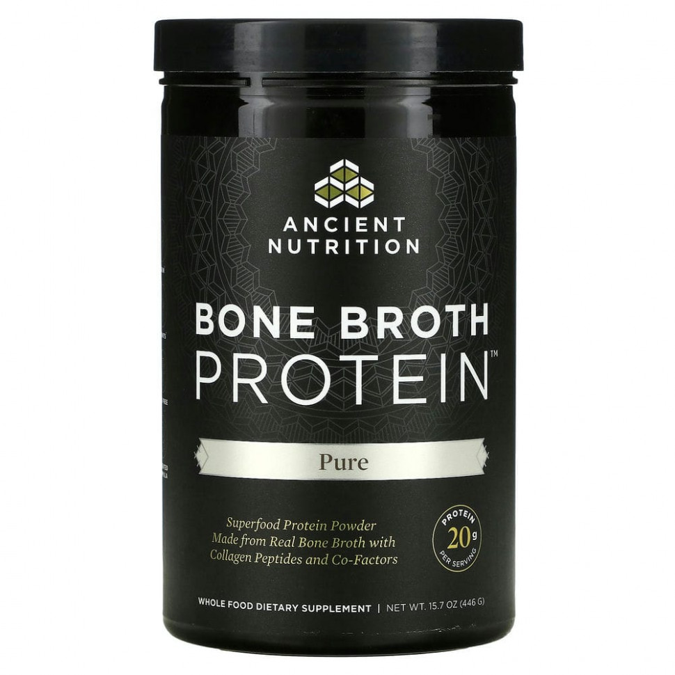 ������ ������ Dr. Axe / Ancient Nutrition, Bone Broth Protein, ������ ����������� �������, 446 � (15,7 �����)  IHerb (������) ����