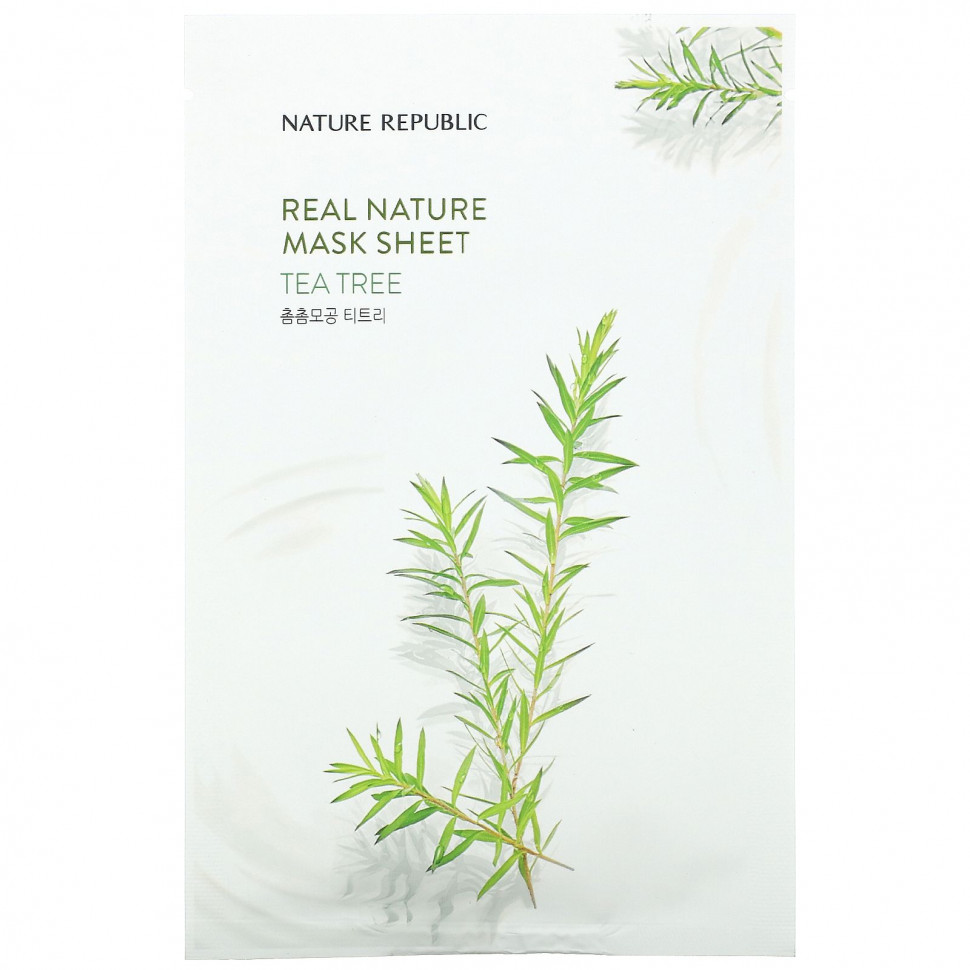 ������ ������ Nature Republic, Real Nature Beauty Mask Sheet, Tea Tree, 1 ��., 23 �� (0,77 ����. �����)  IHerb (������) ����