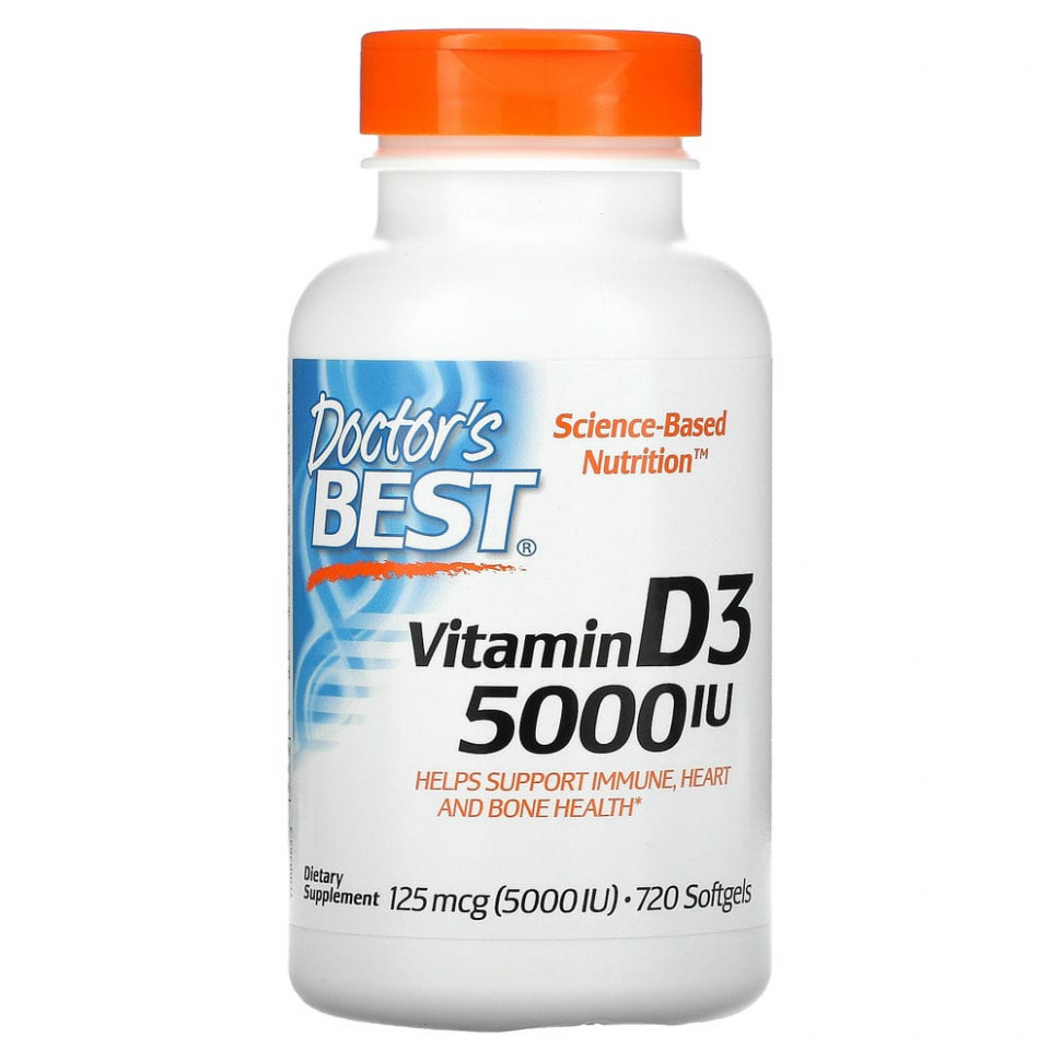 ������ ������ Doctor's Best, ������� D3, 125 ��� (5000 ��), 720 ������ ����������� ������  IHerb (������) ����