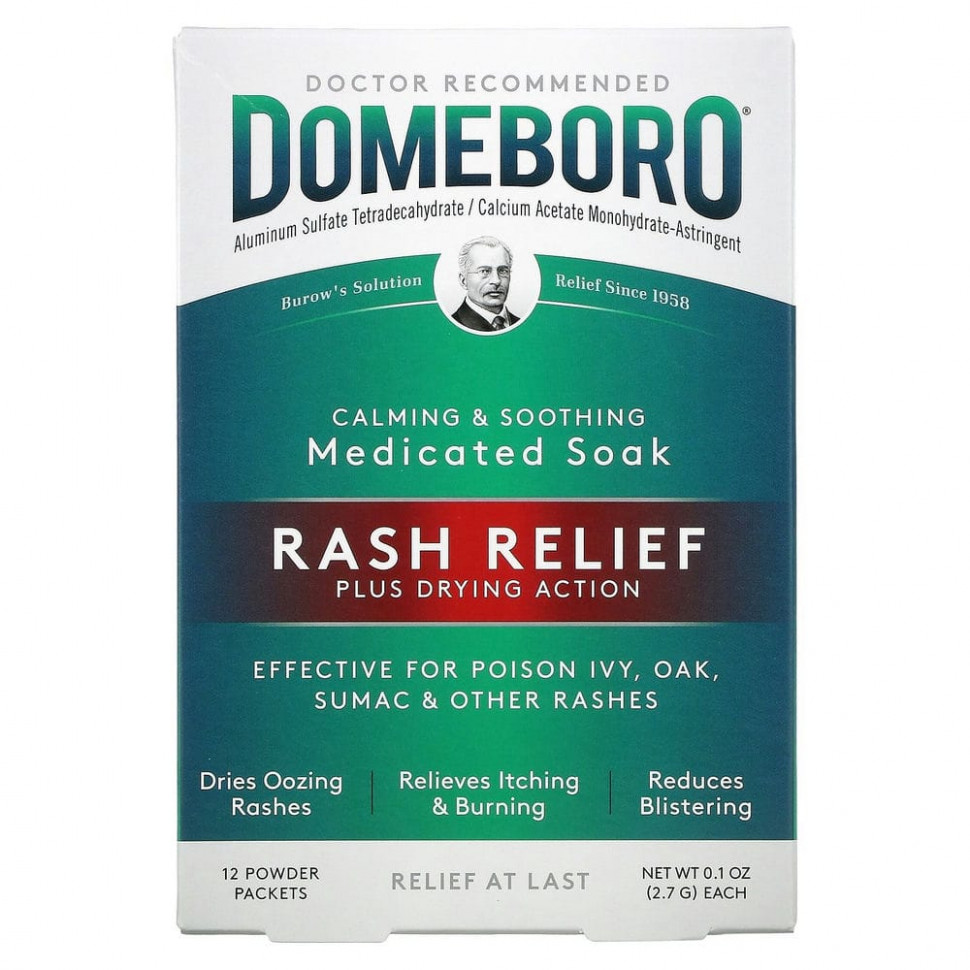 ������ ������ Domeboro, Medicated Soak, Rash Relief, 12 Powder Packets  IHerb (������) ����