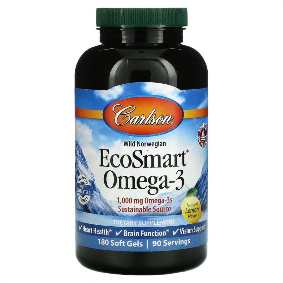  Carlson Labs, EcoSmart Omega-3,   , 500 , 180      -     , -, 