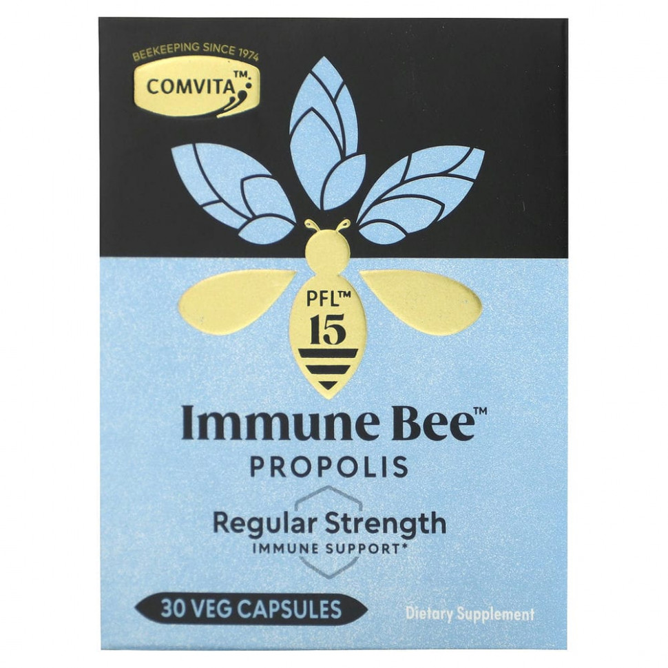  Comvita, Immune Bee Propolis, Regular Strength Immune Support, PFL15, 30 Veg Capsules    -     , -, 