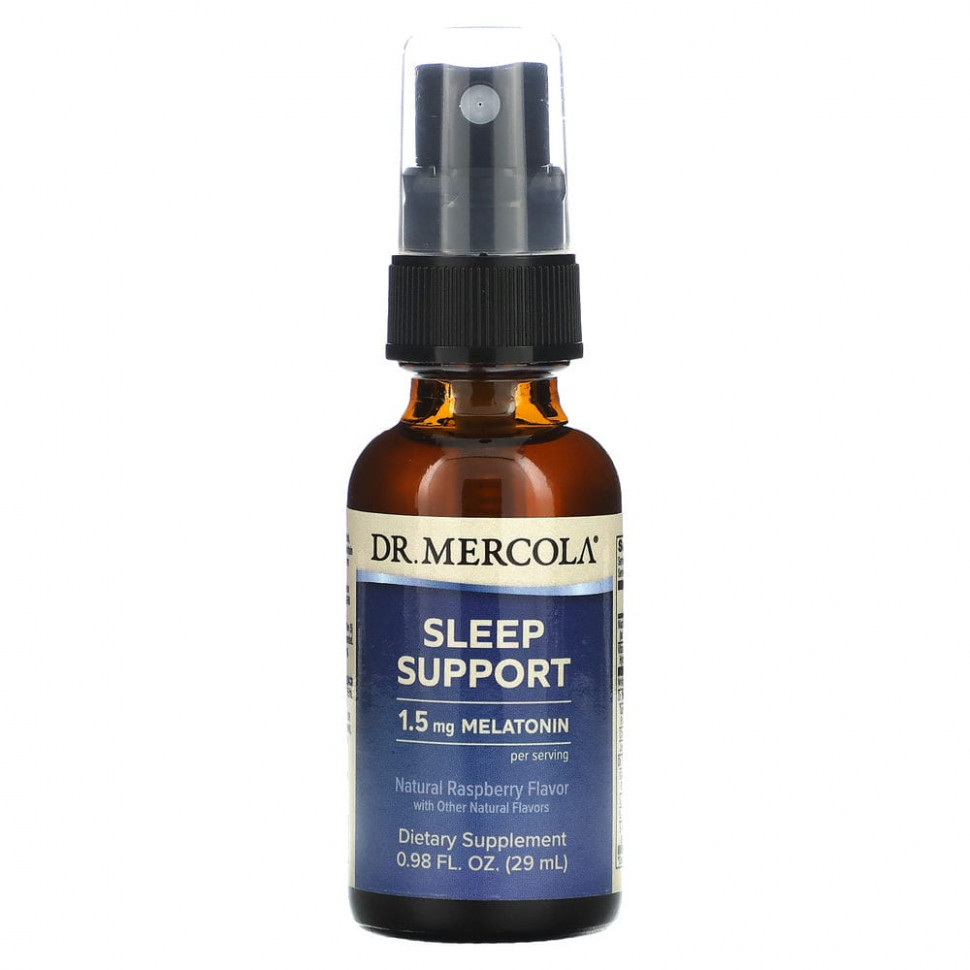  Dr. Mercola, Sleep Support with Melatonin, Raspberry Flavor, 0.85 fl oz (25 ml)    -     , -, 