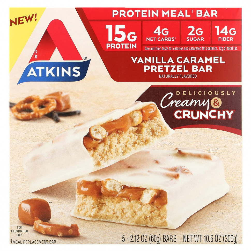 ������ ������ Atkins, Protein Meal Meal, �������� � ������� � ���������, 5 ����������, 60 � (2,12 �����)  IHerb (������) ����