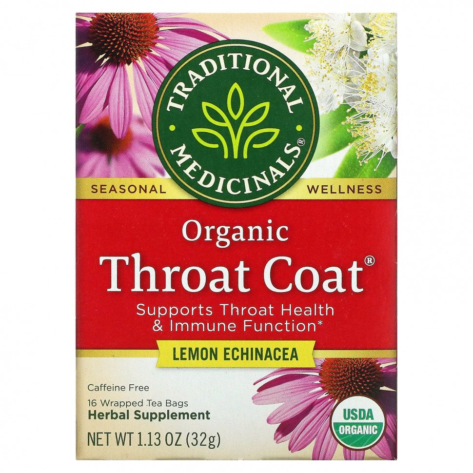  Traditional Medicinals, Organic Throat Coat,  ,  , 16    , 32  (1,13 )    -     , -, 