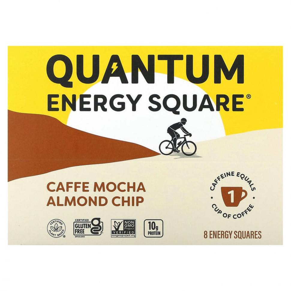  QUANTUM ENERGY SQUARE, Caffe Mocha Almond Chip, 8 Squares, 1.69 oz (48 g) Each    -     , -, 