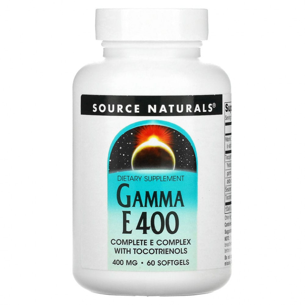  Source Naturals,  Gamma E 400  , 400 , 60      -     , -, 