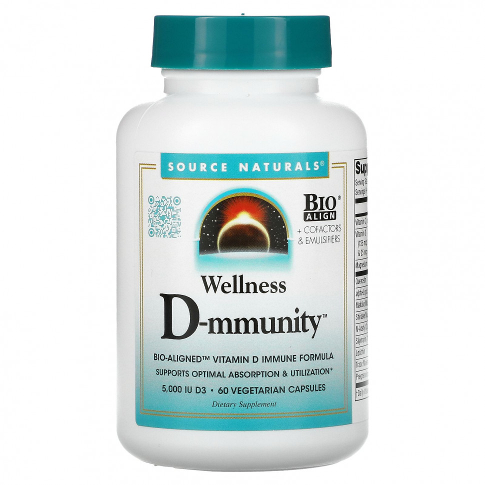 ������ ������ Source Naturals, Wellness D-mmunity, Bio-Aligned Vitamin D Immune Formula, 60 Vegetarian Capsules  IHerb (������) ����